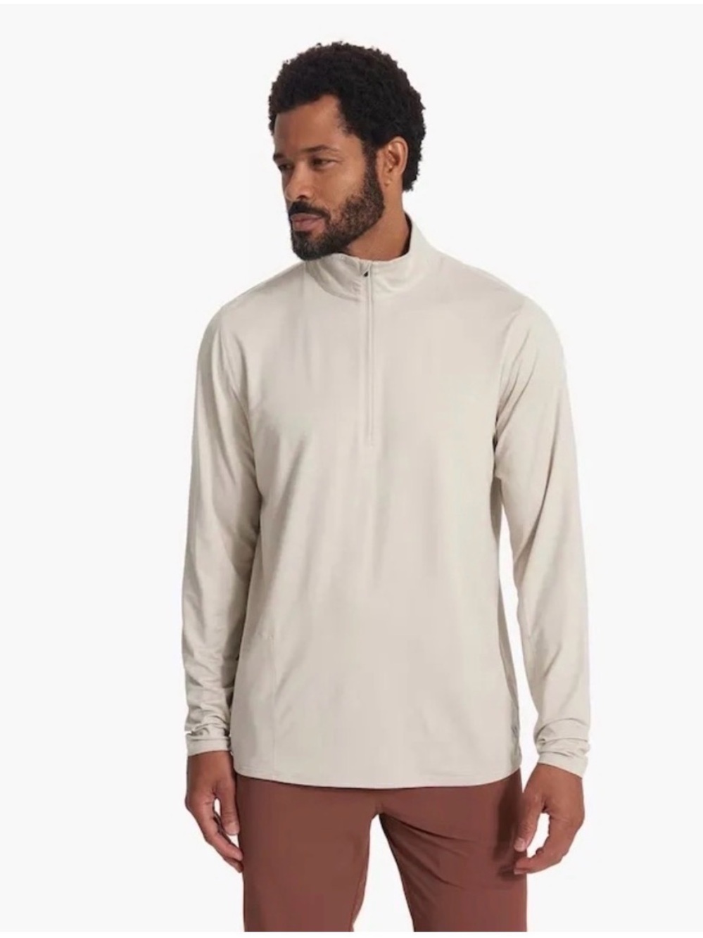 NWT Vuori Mens Ease Performance 1/2 Zip Pullover Suede Heather XL (Hines Logo)